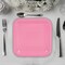 24 Count Pink Square Paper Dessert Plates for Birthday Bridal Shower Party Events 7"